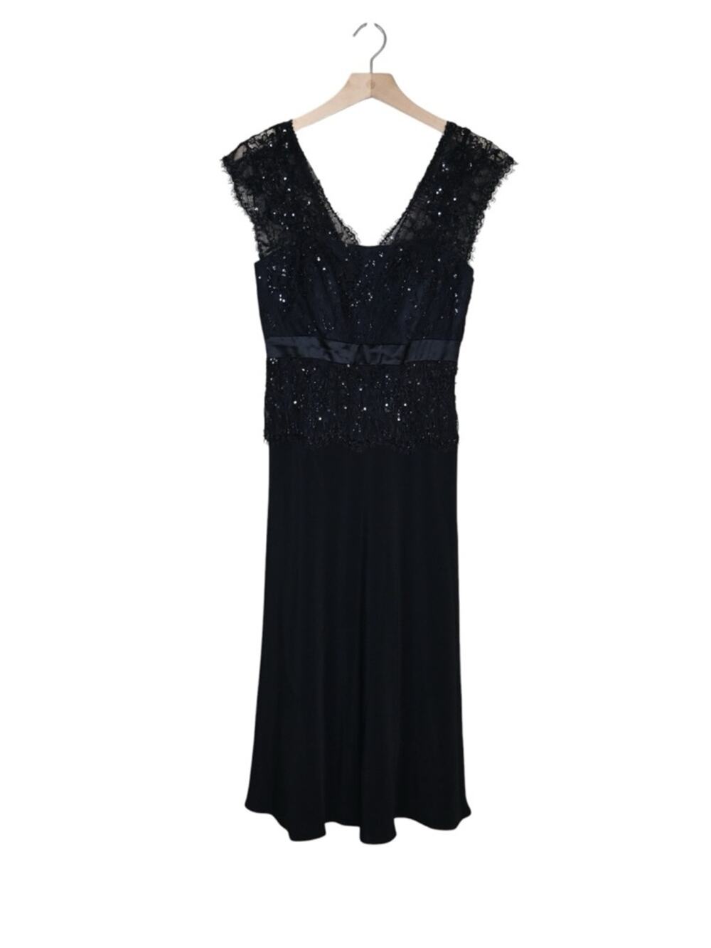 Liz Elana Women's 8 Black Lace Sequin Lined Cocktail Dress
